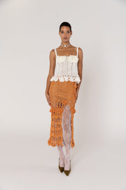 andreeva women's white crochet top