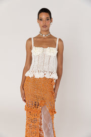 andreeva women's white crochet top