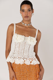 andreeva women's white crochet top