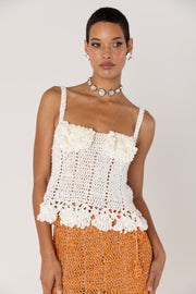 andreeva women's white crochet top