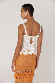 andreeva women's white crochet top