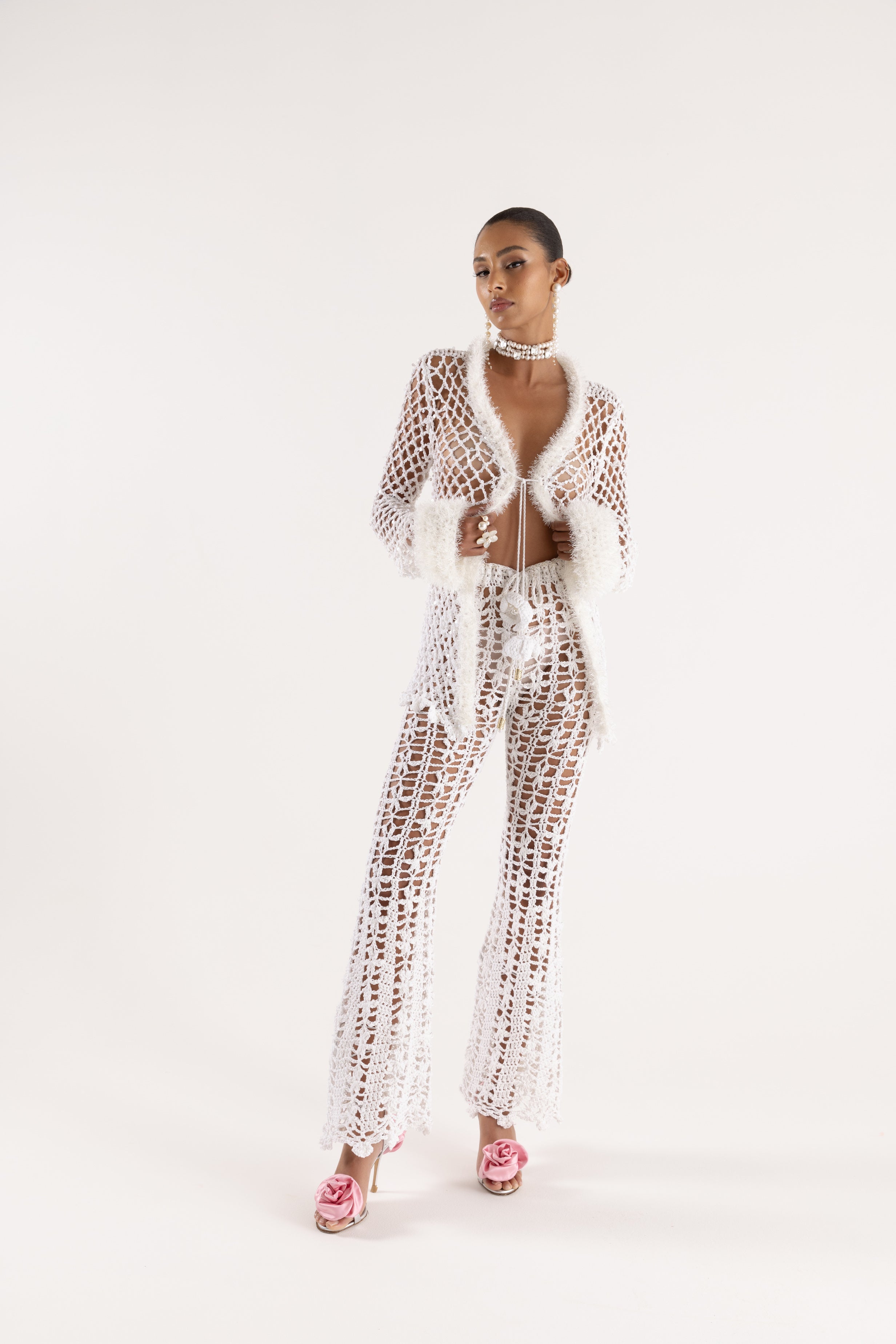 andreeva white crochet shirt