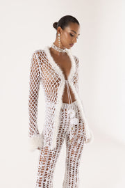 andreeva white crochet shirt