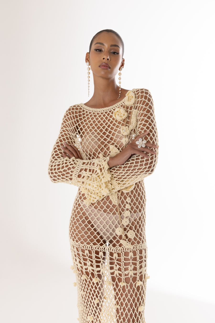 Andreeva | Butter Yellow Vanilla Handmade Crochet Dress Xs / Yellow Andreeva | Butter Yellow Vanilla Handmade Crochet Dress Xs / Yellow