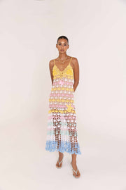 andreeva maxi multicolor crochet dress