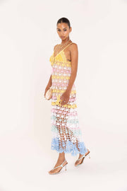 andreeva maxi multicolor crochet dress
