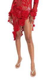 andreeva womens red crochet cover up