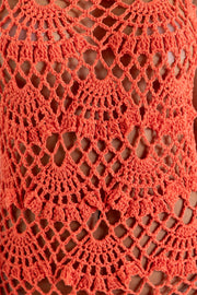 andreeva womens coral maxi crochet dress