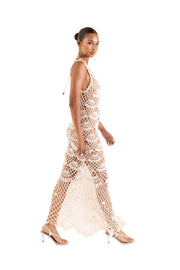 andreeva womens white maxi crochet dress