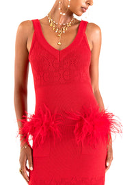 andreeva red knit dress