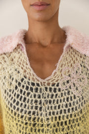 andreeva yellow handmade knit dress
