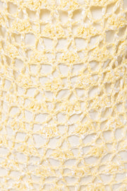 andreeva womens butter yellow crochet dress