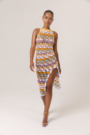 andreeva womens multicolor midi crochet dress