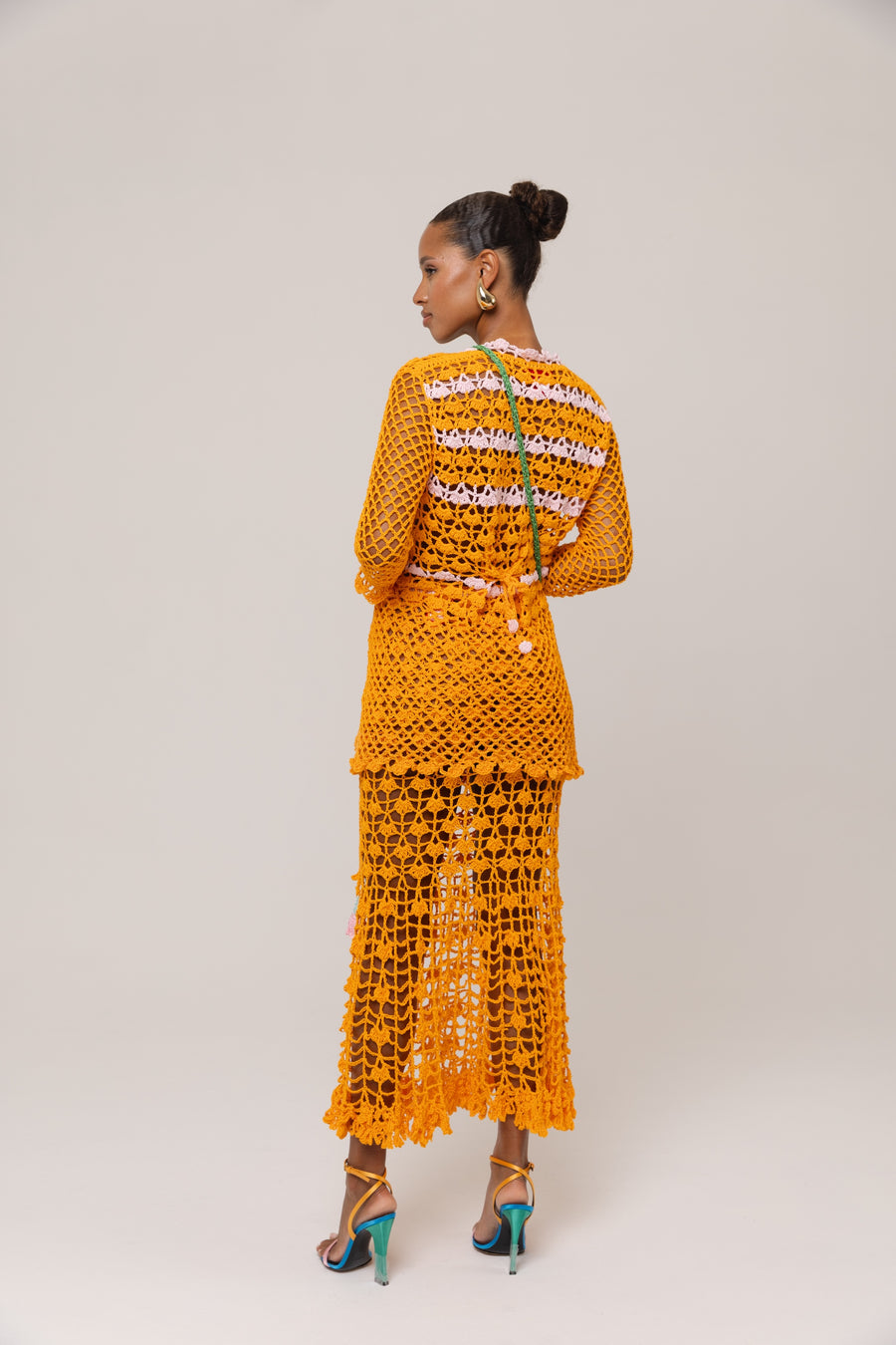 andreeva womens orange crochet shirt