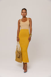 andreeva womens gold knit dress