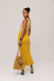 andreeva womens gold knit dress