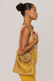 andreeva womens gold knit dress