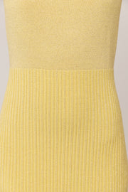 andreeva womens yellow knit midi dress
