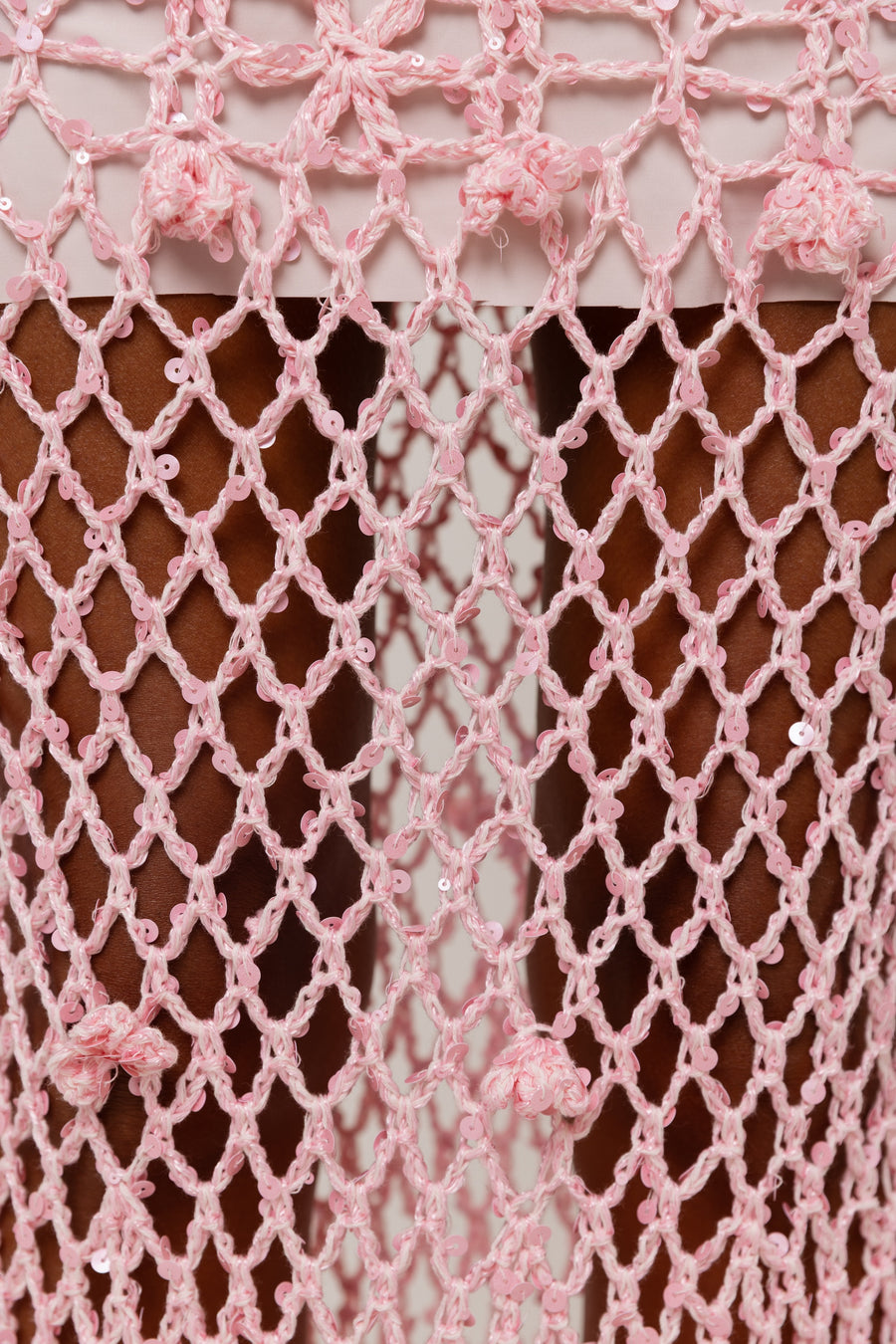 womens women's pink crochet dress