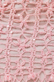 womens women's pink crochet dress