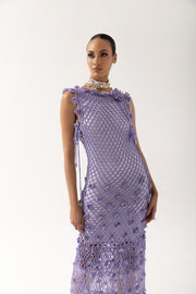 andreeva violet handmade knit dress