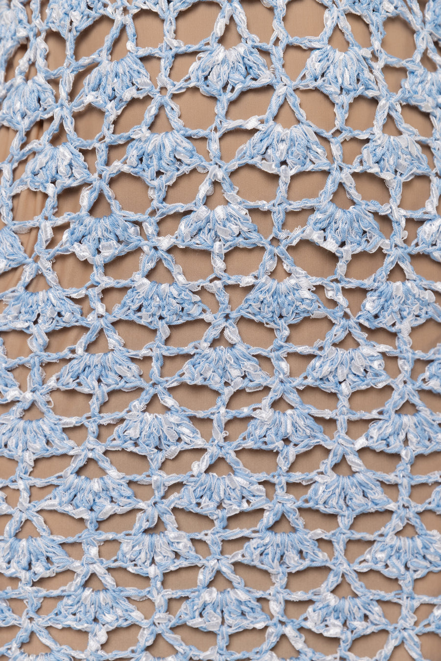 andreeva maxi blue crochet dress