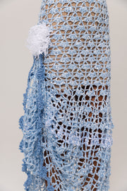 andreeva maxi blue crochet dress