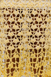 Chrysanthemum Yellow Handmade Crochet Midi Skirt