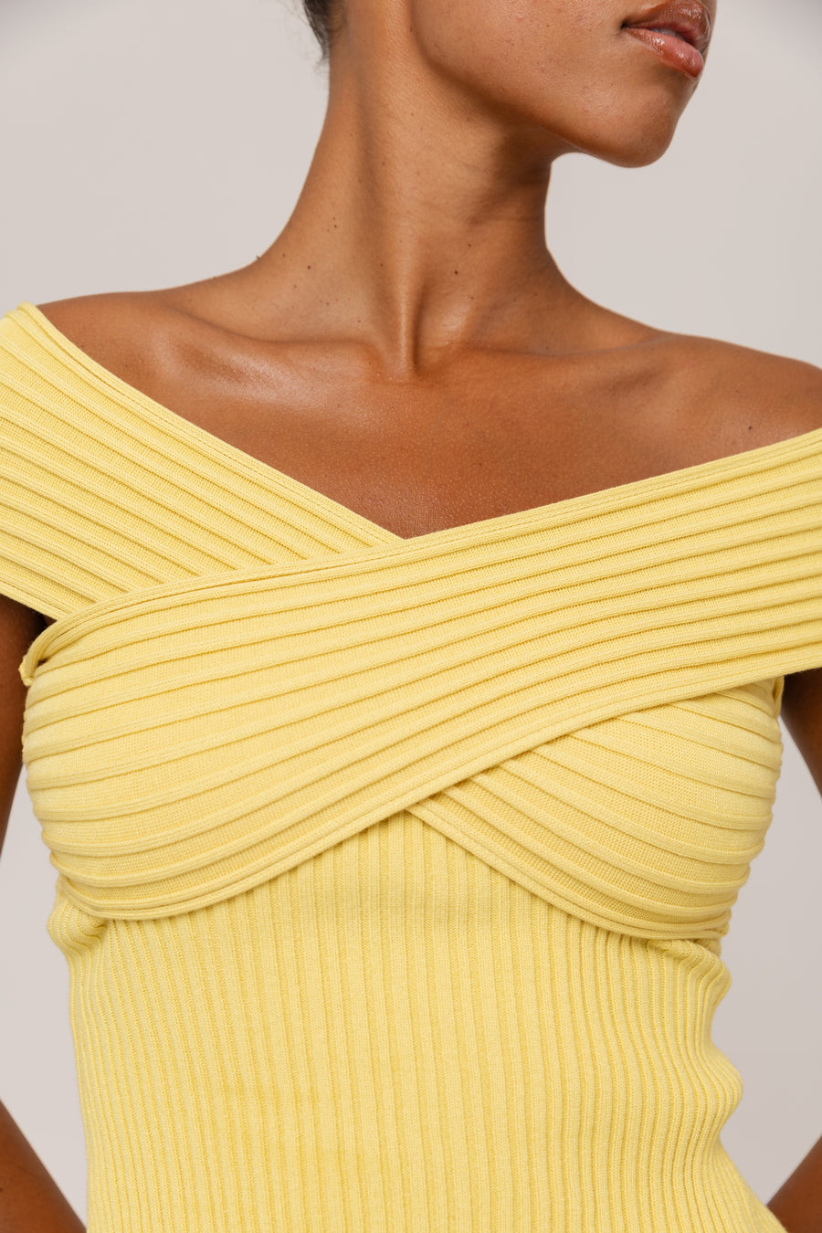 andreeva womens butter yellow knit top