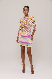 andreeva multicolor handmade crochet mini skirt