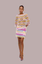 andreeva multicolor handmade crochet mini skirt