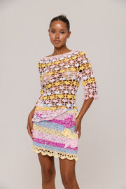 andreeva multicolor handmade crochet mini skirt