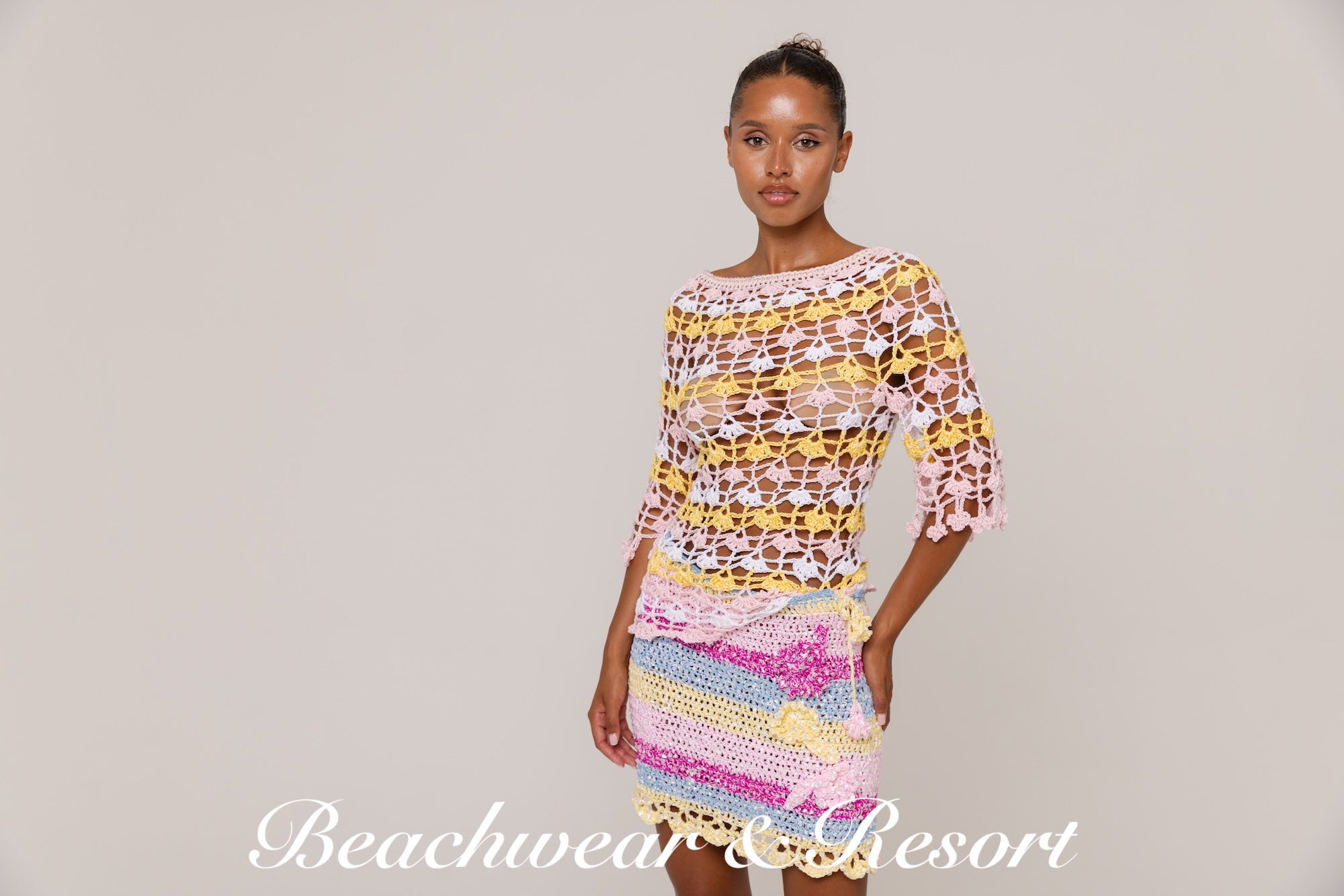 andreeva womens multicolor crochet mini skirt