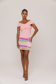 andreeva womens pink knit top