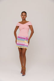 andreeva womens pink knit top