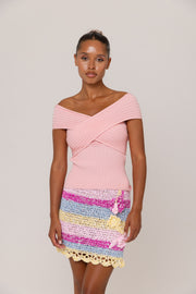 andreeva womens pink knit top