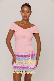 andreeva womens pink knit top