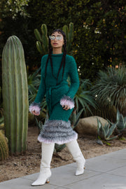 andreeva emerald handmade knit skirt