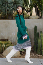 andreeva emerald handmade knit skirt