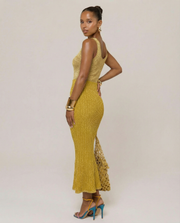 andreeva womens gold knit dress