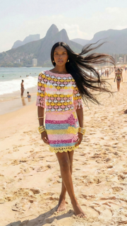 andreeva womens multicolor crochet skirt