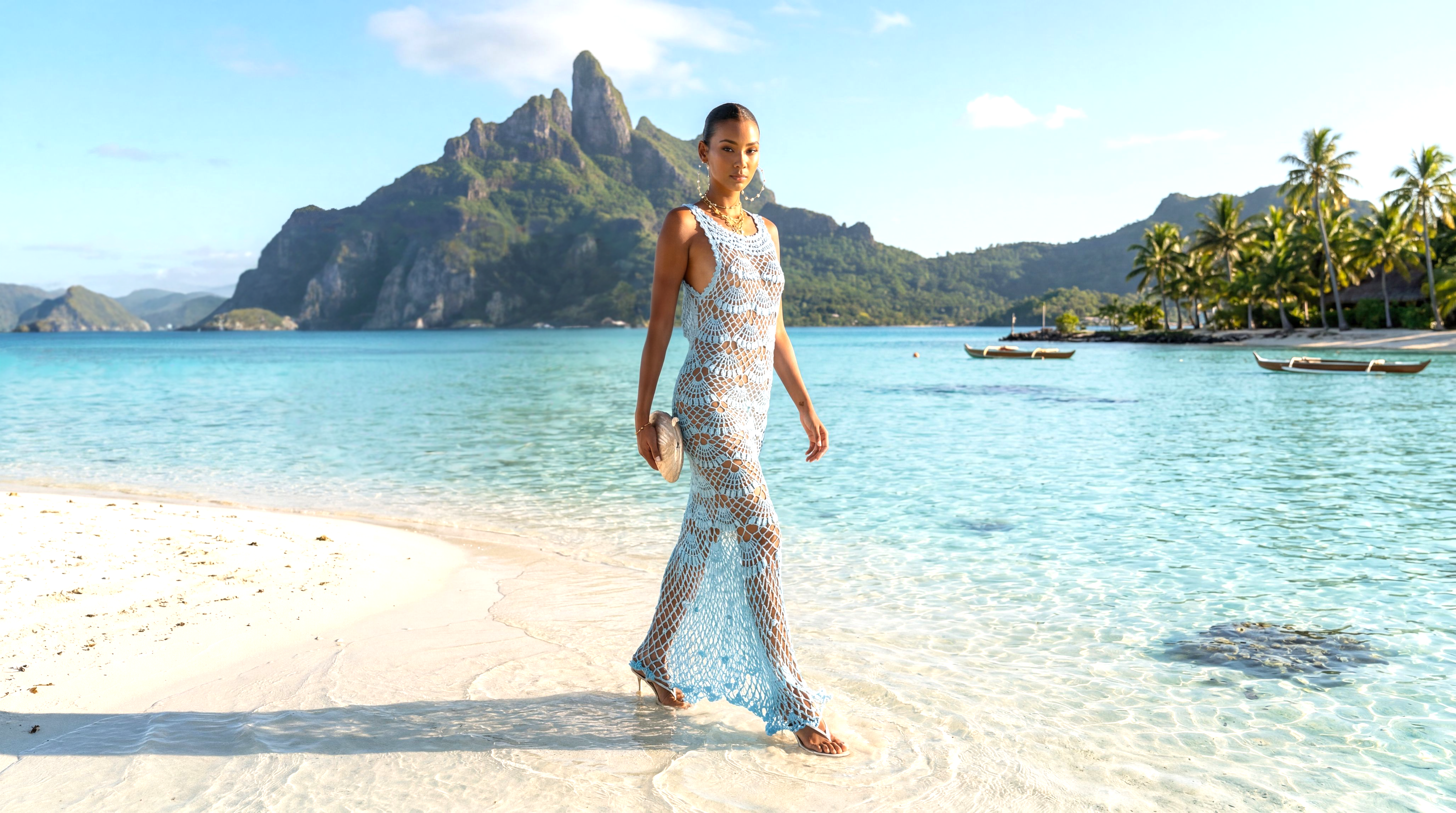 andreeva womens blue maxi crochet dress