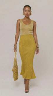 andreeva womens gold knit dress