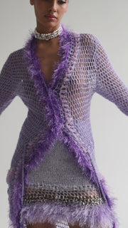 andreeva violet handmade knit cardigan dress