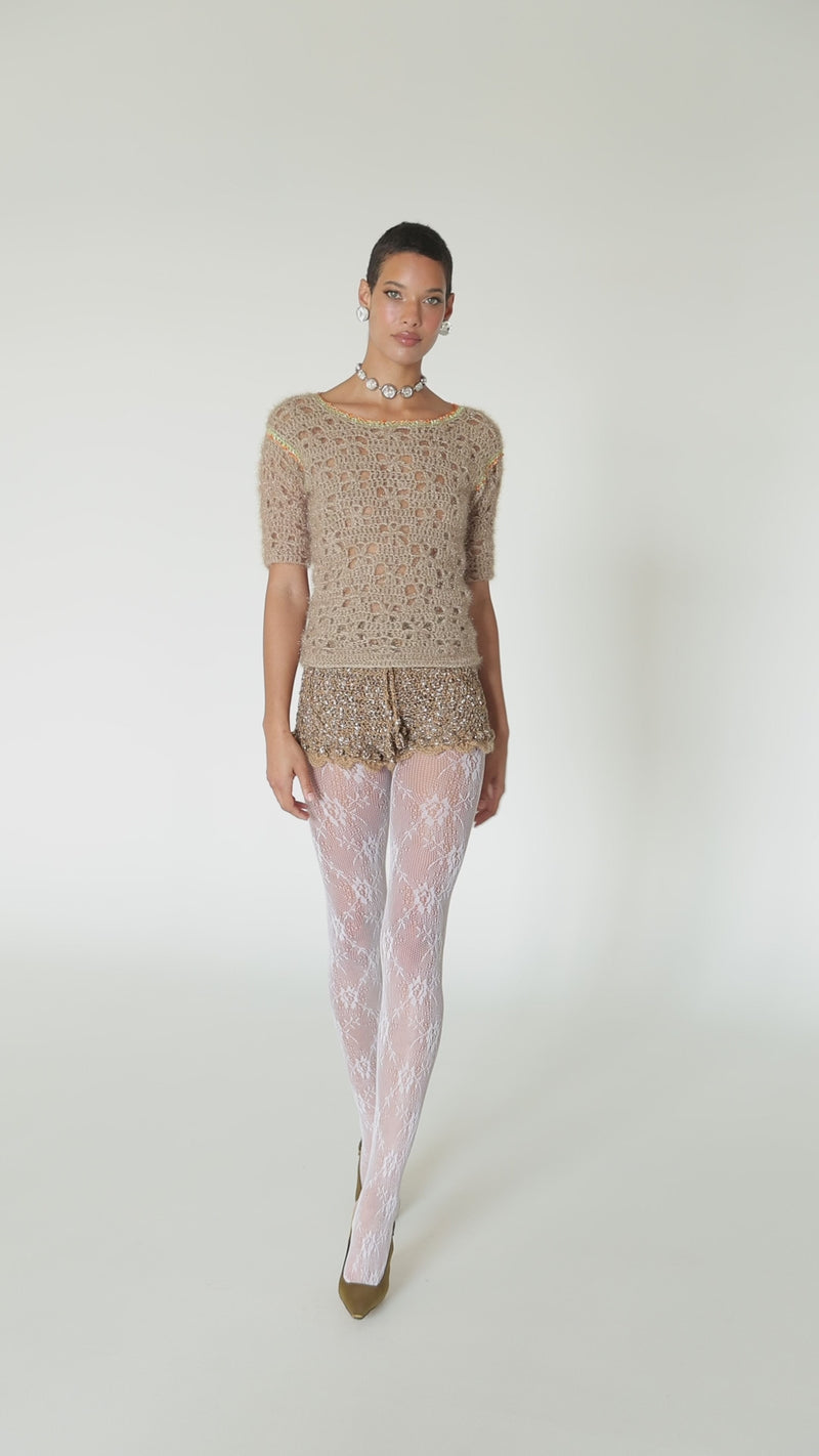 andreeva womens brown knit top