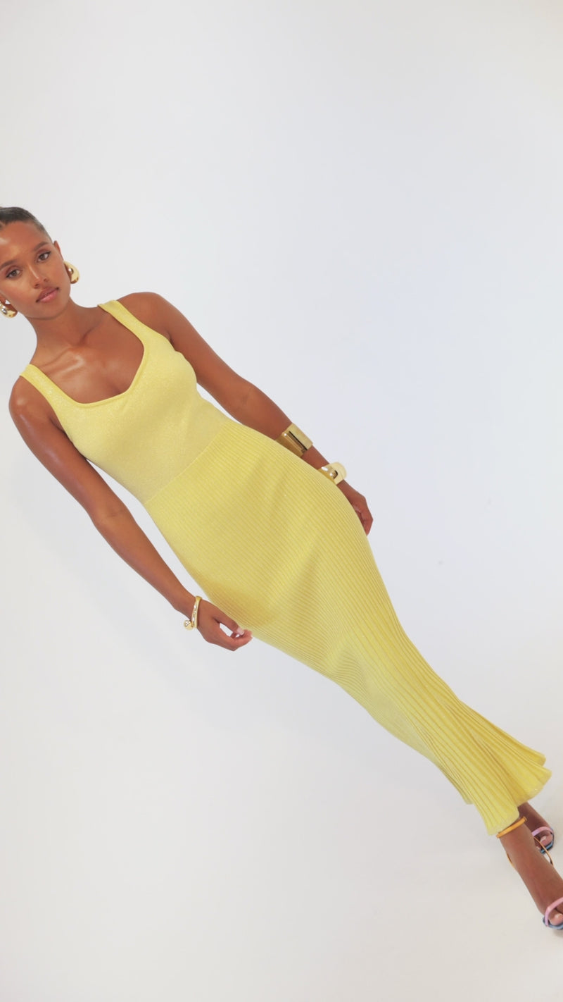 andreeva womens butter yellow knit dress