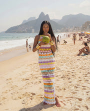 andreeva womens maxi multicolor crochet dress