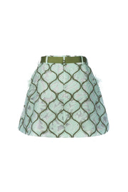 andreeva mint skirt with feathers