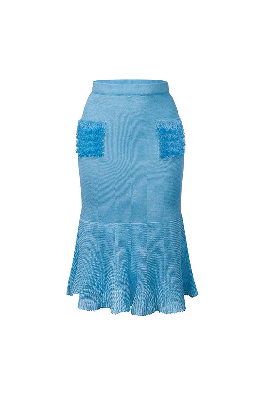 andreeva blue knit skirt