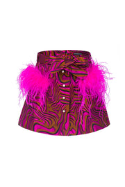 andreeva pink skirt with feathers